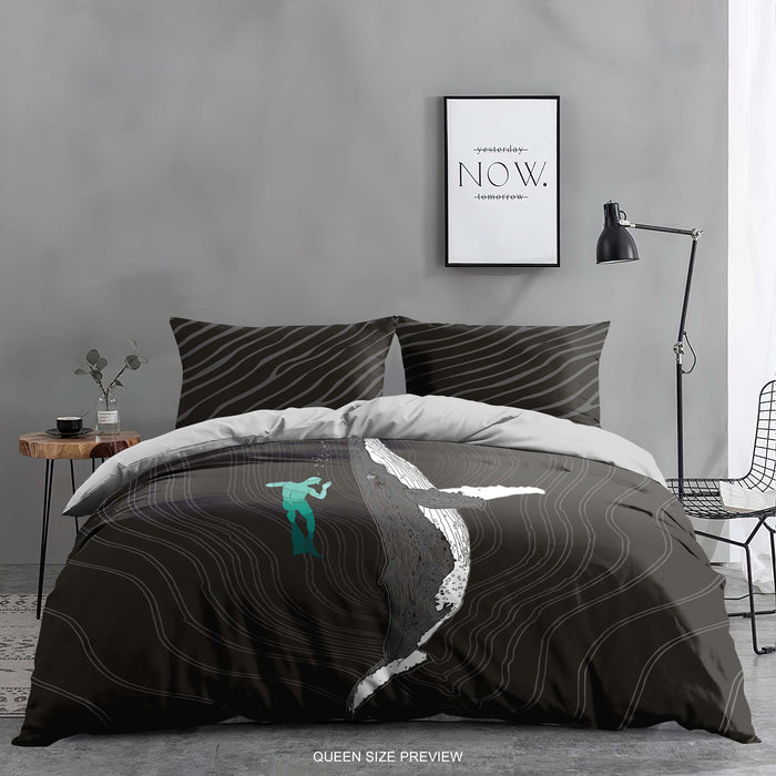 Deep Blue Sea Bedding Set – Ocean Diving Duvet Cover – Nautical Comforter Set by ShopyLand, B39