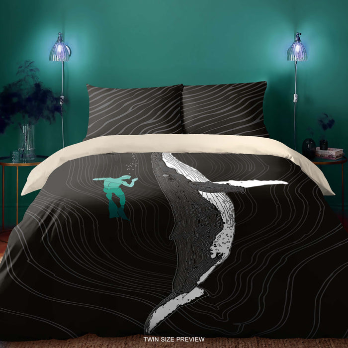 Deep Blue Sea Bedding Set – Ocean Diving Duvet Cover – Nautical Comforter Set by ShopyLand, B39