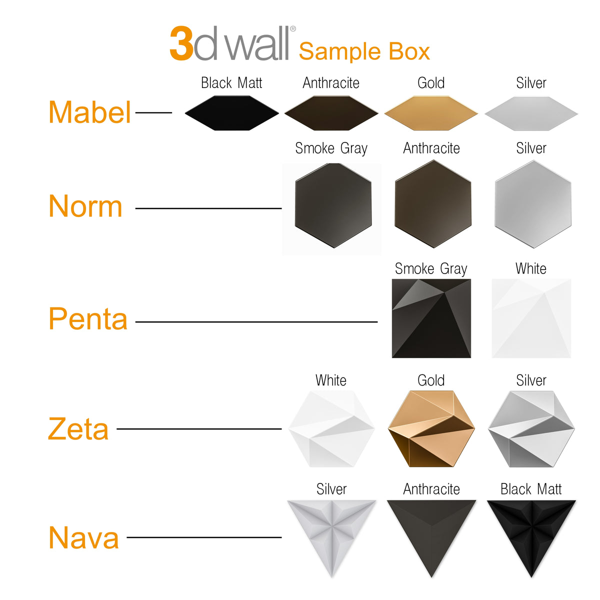 3D Decorative Panel Sample Set, Modern 3D Wall Decor, Stylish 3D Wall ...