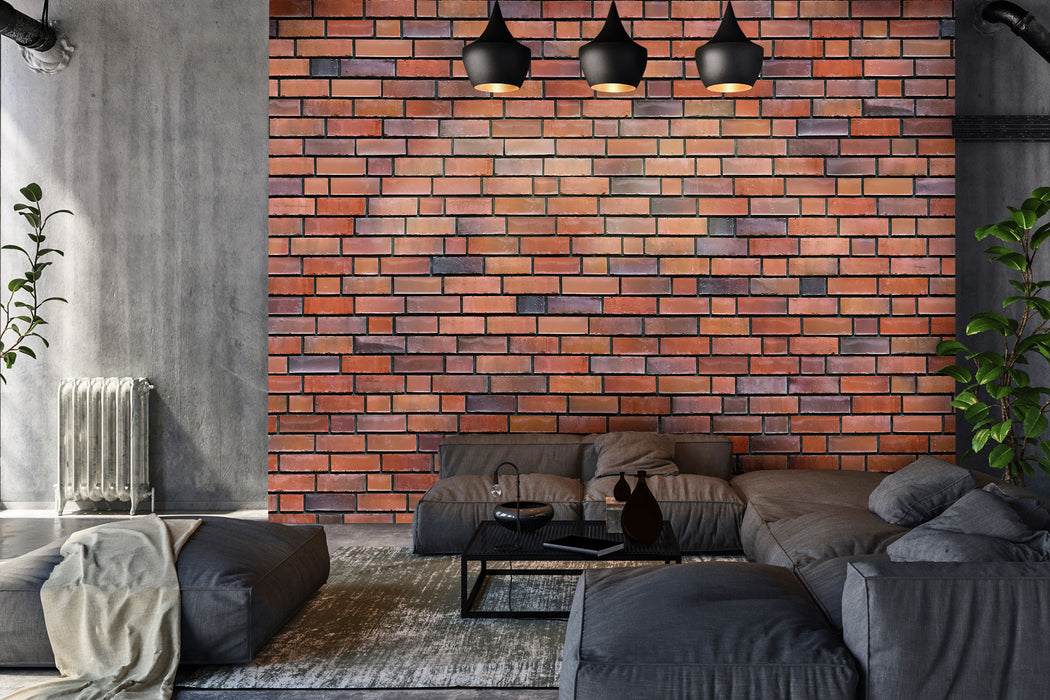 Industrial Rustic Clinker Brick Wallpaper – Realistic Brick Wall Mural for Modern Interiors by ShopyLand, W218