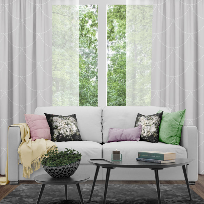 Spring Flowers Decorative Cover, Noir Blossom Throw Pillow, Vintage Garden Decorative Sham, P09-1