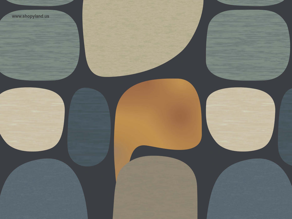 Abstract Pebble Wallpaper – Mid-Century Modern Retro Wall Mural – Removable or Unpasted Wallcovering by ShopyLand, W98