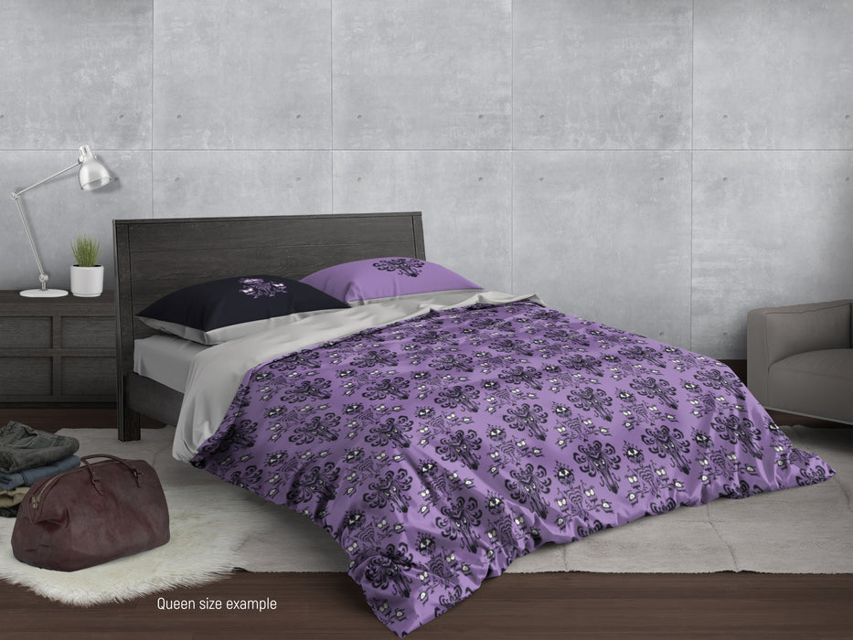 Haunted Mansion Bedding Set, Timeless Victorian Duvet Cover Set, Classic Vintage Design, Retro Chic Comforter Set, B205