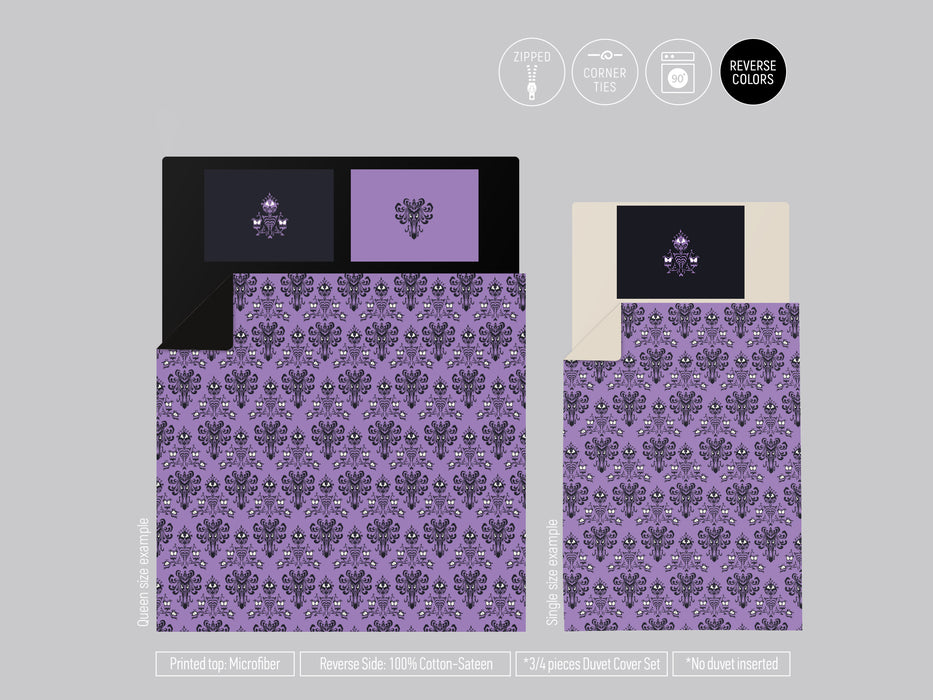 Haunted Mansion Bedding Set, Timeless Victorian Duvet Cover Set, Classic Vintage Design, Retro Chic Comforter Set, B205