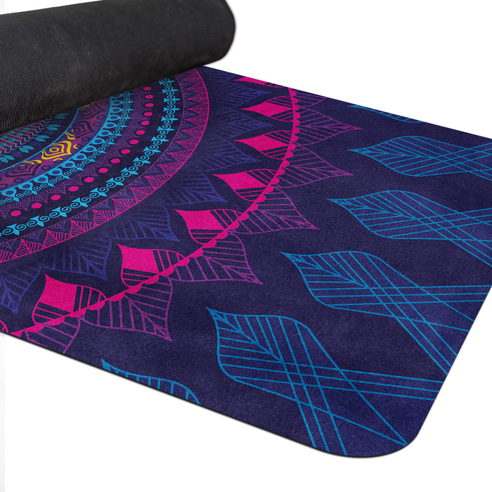 Personalized Colorful Yoga Rug, Multicolor Mandala Pilates Pad, Customized Rainbow Flow Fitness Mat, Y30