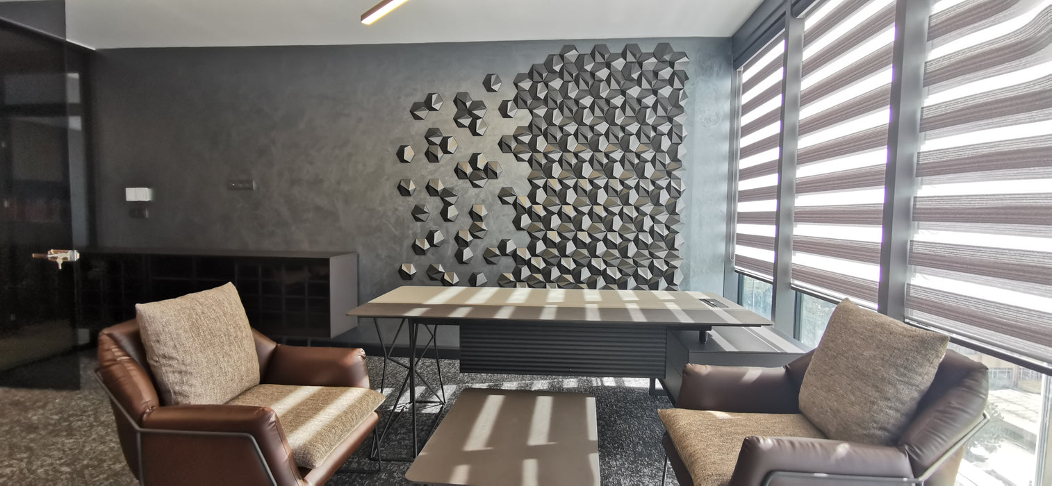 ZETA Model Sample Box 3D Textured Wall Panels, Innovative Copolymer Wall Panels, Set of 3 Decorative 3D Wall Tiles