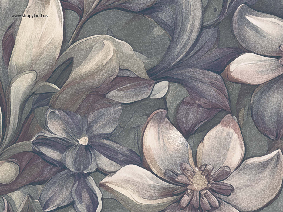 Victorian Dark Floral Wallpaper – Antique Botanical Mural – Vintage Garden Peel & Stick or Unpasted Wallcovering by ShopyLand, W233