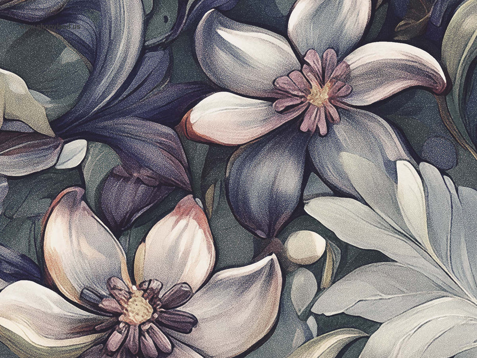 Victorian Dark Floral Wallpaper – Antique Botanical Mural – Vintage Garden Peel & Stick or Unpasted Wallcovering by ShopyLand, W233