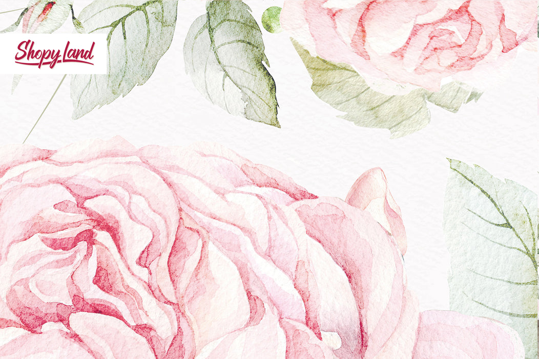 Wild Roses Peel and Stick Wallpaper – Floral Wall Mural – Removable Watercolor Roses, Romantic Botanical Home Art by ShopyLand, W134