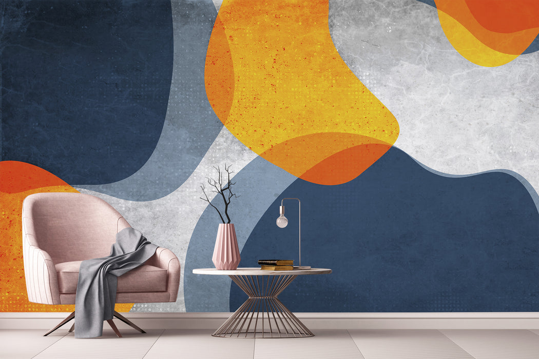 Abstract Waves Wallpaper – Artistic Fluid Wall Mural – Peel & Stick or Traditional Modern Walls by ShopyLand, W227