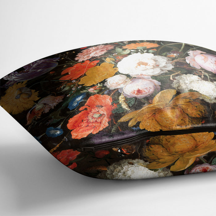 Oil Painting Flower Pillowcases, Dutch Flowers Pillows, Zippered Floral Art Cushion Covers,Baroque Style Flower Pillow Shams, P12