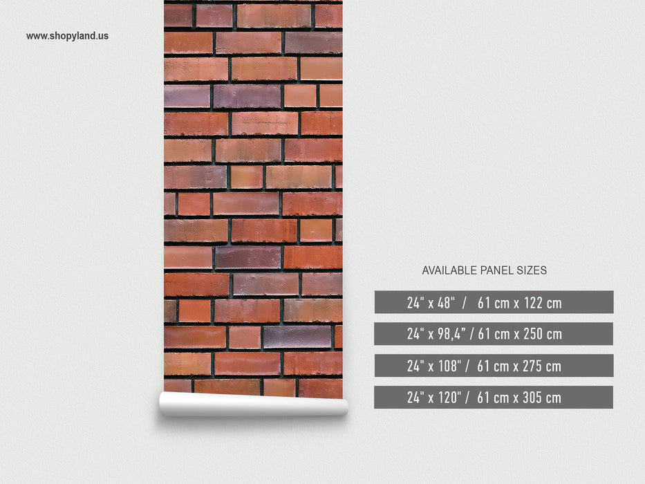 Industrial Rustic Clinker Brick Wallpaper – Realistic Brick Wall Mural for Modern Interiors by ShopyLand, W218