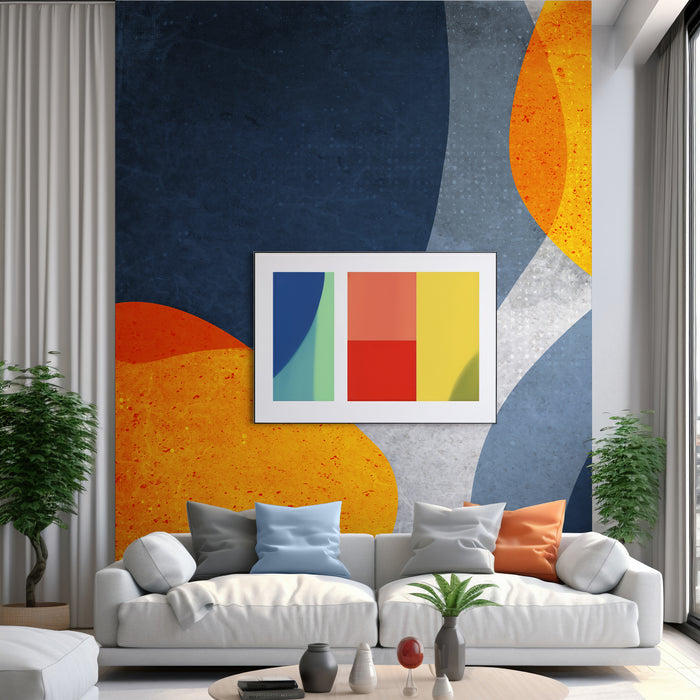 Abstract Waves Wallpaper – Artistic Fluid Wall Mural – Peel & Stick or Traditional Modern Walls by ShopyLand, W227