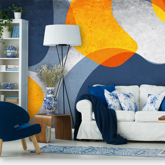 Abstract Waves Wallpaper – Artistic Fluid Wall Mural – Peel & Stick or Traditional Modern Walls by ShopyLand, W227