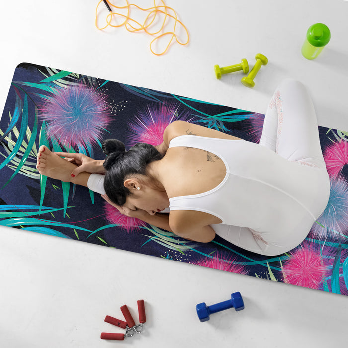 Cosmic Flowers Yoga Mat – Professional Fitness & Pilates Mat with Watercolor Floral Design by ShopyLand, Y226