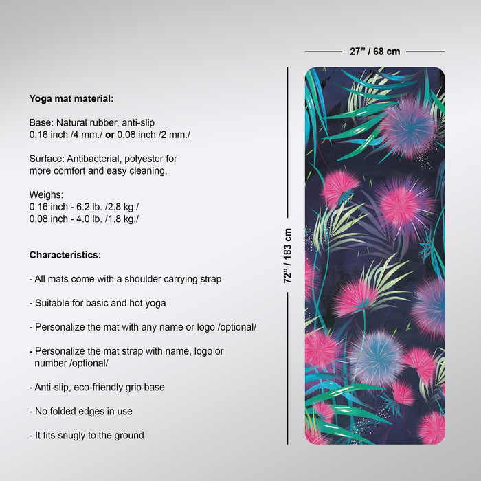Cosmic Flowers Yoga Mat – Professional Fitness & Pilates Mat with Watercolor Floral Design by ShopyLand, Y226