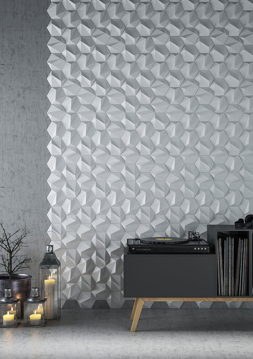 ZETA Model Sample Box 3D Textured Wall Panels, Innovative Copolymer Wall Panels, Set of 3 Decorative 3D Wall Tiles