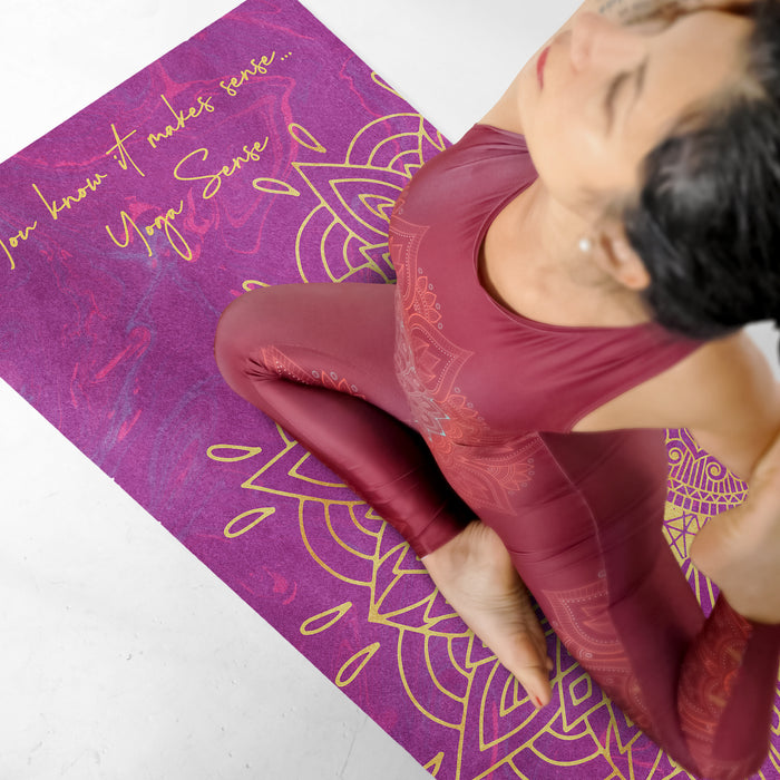 Ръчно изработена постелка за йога Sahasrara Mandala, подложка за пилатес Chakra Harmony, индивидуална постелка за тренировка Cosmic Balance, персонализирано килимче за фитнес, Y203