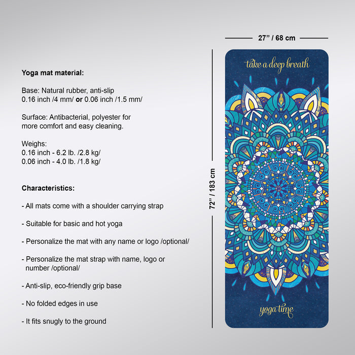Mandala Yoga Mat – Indian Design, Personalized Yoga Rug for Fitness, Pilates, & Vinyasa by ShopyLand, Y182