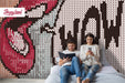 Pop Art Removable Wallpaper, Pop Art Wall Mural, Pop Art Mouth Peel and Stick Wallpaper, Big Lips Temporary Wall Mural, W2