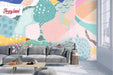 Abstract Removable Wallpaper, Scandinavian Wallpaper, Artwork Temporary Wallpaper, Pop Art Peel and Stick Wallpaper, W147