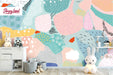 Abstract Removable Wallpaper, Scandinavian Wallpaper, Artwork Temporary Wallpaper, Pop Art Peel and Stick Wallpaper, W147