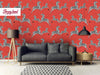 Zebra Removable Wallpaper, Vintage Peel and Stick Wallpaper, Zebras Pattern, Classic Jumping Zebras Wallpaper, W138