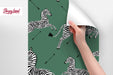 Zebra Removable Wallpaper, Vintage Peel and Stick Wallpaper, Zebras Pattern, Classic Jumping Zebras Wallpaper, W138