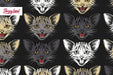 Cat Face Removable Wallpaper, Crazy Cat Snout Peel and Stick, Cat Wallpaper, Cats Wall Mural, Dark Designer Wallpaper, W135