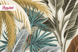 Subtle Jungle Removable Wallpaper, Modern Colors Tropical Wallpaper, Tropical Peel and Stick Wallpaper, Palm trees wallpaper, W162