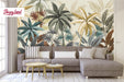 Subtle Jungle Removable Wallpaper, Modern Colors Tropical Wallpaper, Tropical Peel and Stick Wallpaper, Palm trees wallpaper, W162