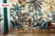 Subtle Jungle Removable Wallpaper, Modern Colors Tropical Wallpaper, Tropical Peel and Stick Wallpaper, Palm trees wallpaper, W162