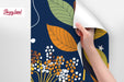 Modern Botanical Peel and Sick Wallpaper, Floral Wallpaper, Flowers Removable Wallpaper, Temporary Wallpaper, W167