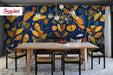 Modern Botanical Peel and Sick Wallpaper, Floral Wallpaper, Flowers Removable Wallpaper, Temporary Wallpaper, W167