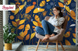 Modern Botanical Peel and Sick Wallpaper, Floral Wallpaper, Flowers Removable Wallpaper, Temporary Wallpaper, W167