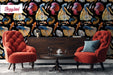 Colorful Fish Removable Wallpaper, Koi Japanese Pond Fish, Tropical Fish Peel and Stick Wallpaper, Fish Pattern Wallpaper, W180