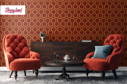 Spooky Removable Wallpaper, Overlook Hotel Wallpaper, Classic Horror Movie Peel and Stick Wallpaper, Redrum Pattern, W189