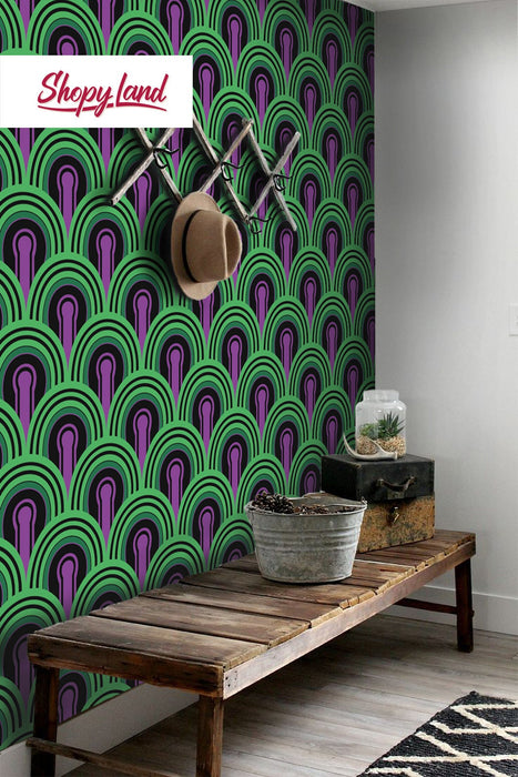 Classic Horror Movie Peel and Stick Wallpaper, Spooky Removable Wallpaper, Custom Wallpaper, Redrum Pattern, W193