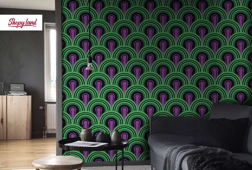 Classic Horror Movie Peel and Stick Wallpaper, Spooky Removable Wallpaper, Custom Wallpaper, Redrum Pattern, W193