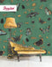 Antique Botanical Butterflies Removable Wallpaper, Vintage Butterflies Wallpaper, Dark Green Traditional Wallpaper, W195