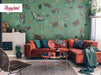 Antique Botanical Butterflies Removable Wallpaper, Vintage Butterflies Wallpaper, Dark Green Traditional Wallpaper, W195