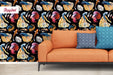 Colorful Fish Removable Wallpaper, Koi Japanese Pond Fish, Tropical Fish Peel and Stick Wallpaper, Fish Pattern Wallpaper, W180