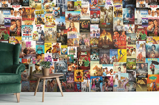 Bollywood Movie Posters Removable Wallpaper, Indian Wall Mural, Indian Movie Posters Peel and Stick Wallpaper, Hindi Movies,W207