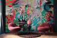 Pop Art Removable Wallpaper, Aesthetic Collage Wall Covering, Colorful Street Art Wallpaper, Peel and Stick Wall Decor, W206
