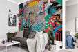 Pop Art Removable Wallpaper, Aesthetic Collage Wall Covering, Colorful Street Art Wallpaper, Peel and Stick Wall Decor, W206