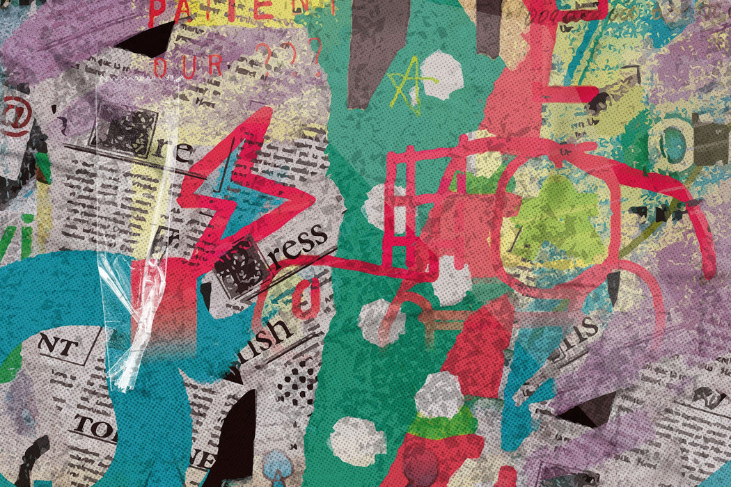 Pop Art Removable Wallpaper, Aesthetic Collage Wall Covering, Colorful Street Art Wallpaper, Peel and Stick Wall Decor, W206