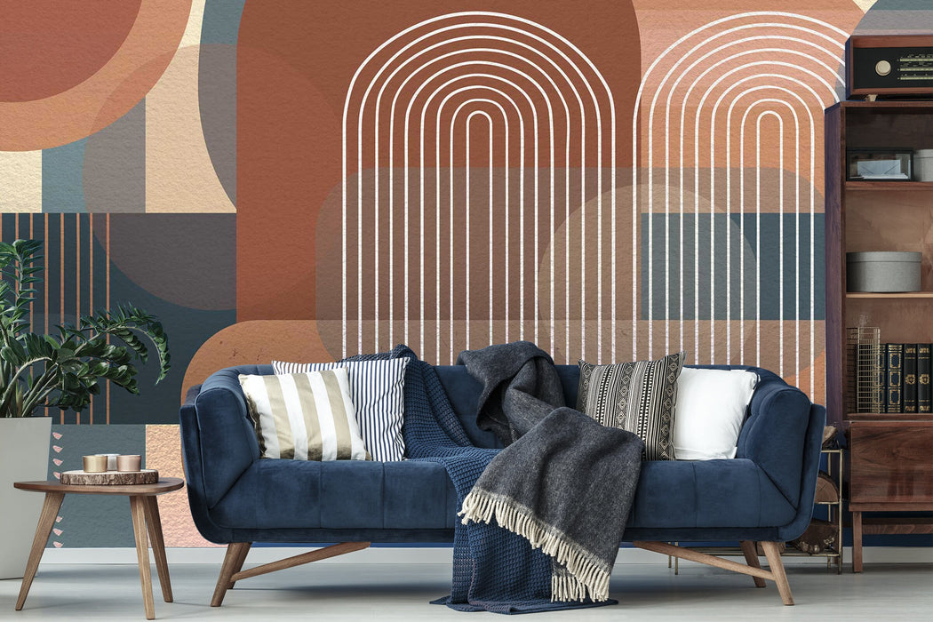 Boho Style Removable and Traditional Wallpaper, Abstract Vintage Wall Art, Watercolor Wallpaper, Peel and Stick Wall Decor, W213
