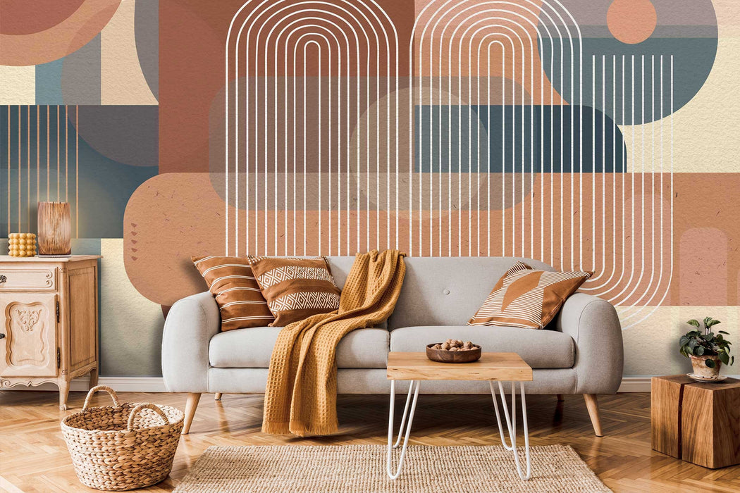 Boho Style Removable and Traditional Wallpaper, Abstract Vintage Wall Art, Watercolor Wallpaper, Peel and Stick Wall Decor, W213