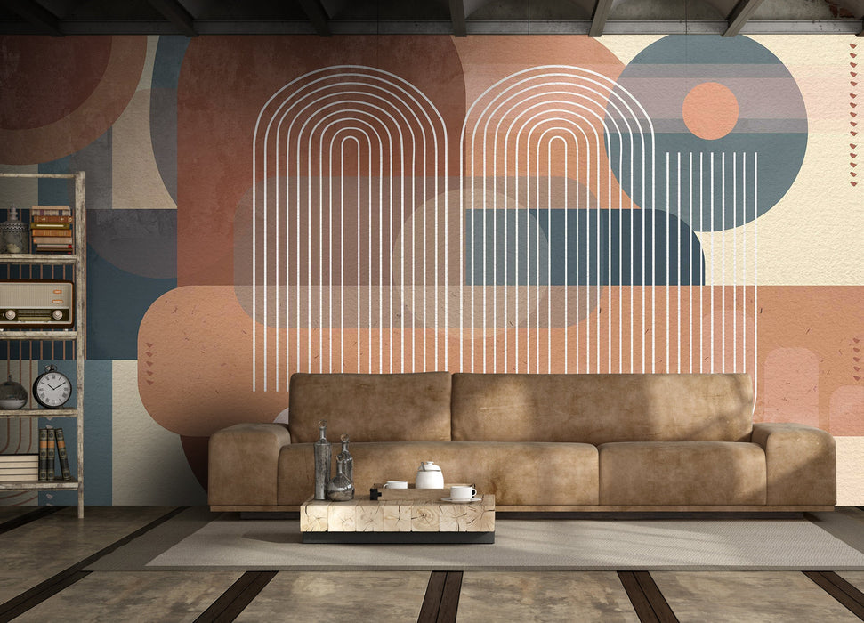 Boho Style Removable and Traditional Wallpaper, Abstract Vintage Wall Art, Watercolor Wallpaper, Peel and Stick Wall Decor, W213