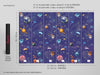 Funny Space Peel and Stick Wallpaper, Kids Space Removable Wallpaper, Planets Peel and Stick Wallpaper, W194
